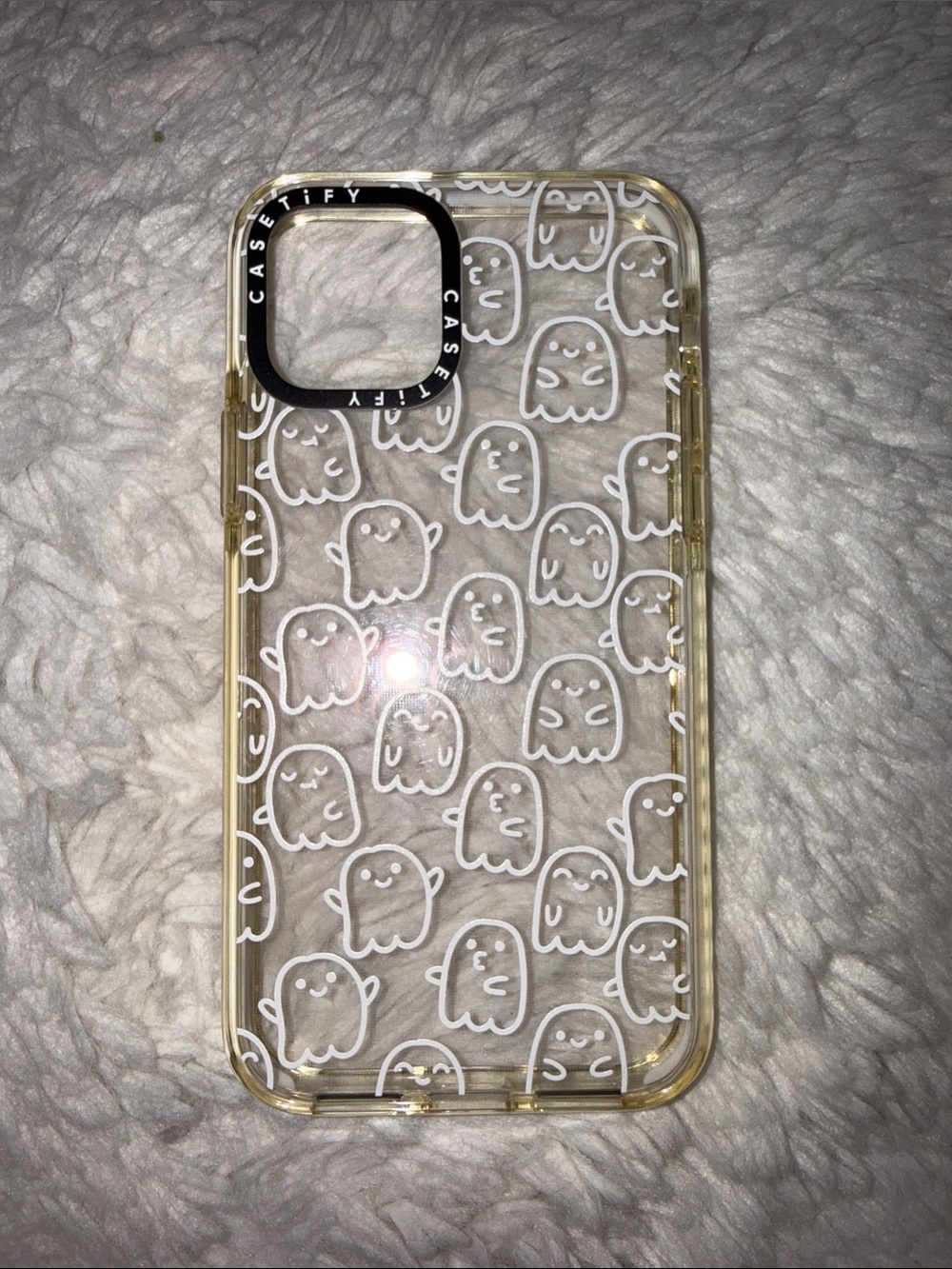 Casetify Clear Ghost Pattern iPhone Case - White & Black Accents